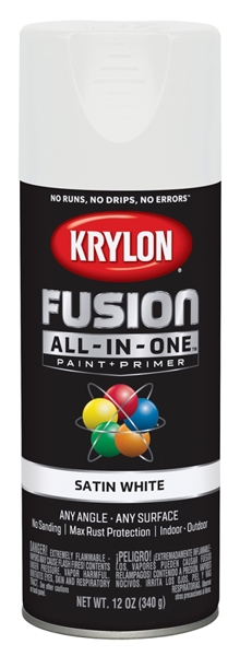 Krylon K02753007 Spray Paint 12 Oz Satin Finish White