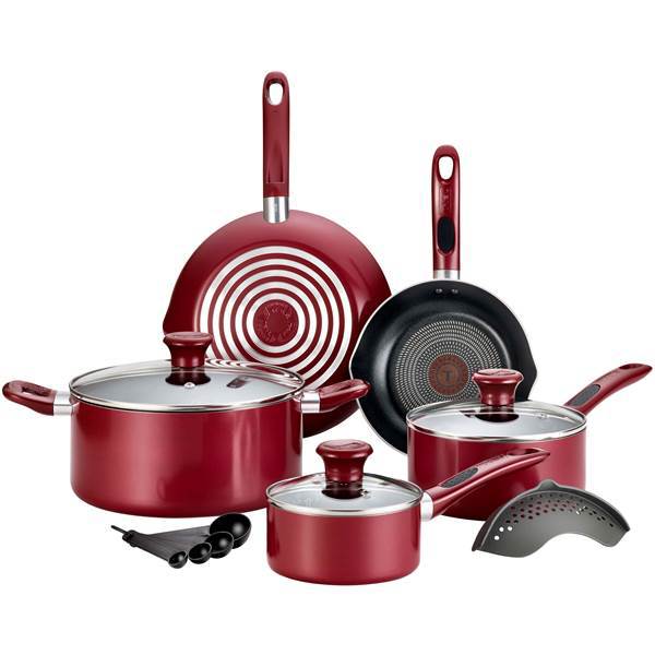T-Fal Corporation B039SE64 Cookware Set 14 Piece Red Excite Collection