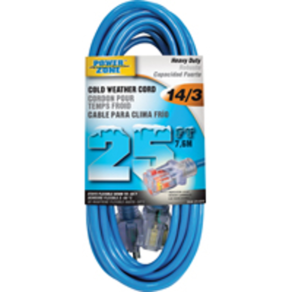 POWERZONE ORCW511725 Cord 25 Ft 14/3 Glacier