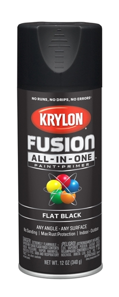 KRYLON K02728007 Flat Spray Paint 12 Oz Black
