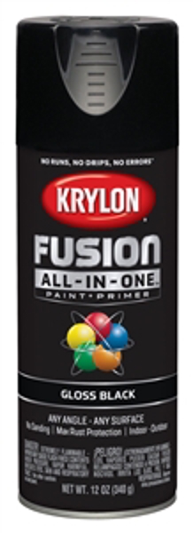 Krylon K02702007 Paint Spray 12 Oz Black Gloss Finish