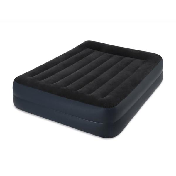 Intex Recreation Corp 64123EP Queen Raised Air Bed with Built In Pump Fiber Tech Construction Pillow Rest