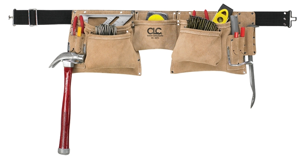 Custom Leathercraft 1427X Heavy Duty Tool Belt 12 Pocket 29-46 In Waist
