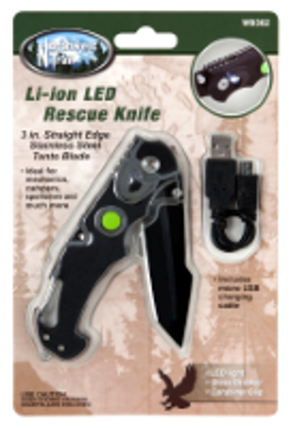 Performance Tools W9362 Rescue Knife with Li-Ion LED