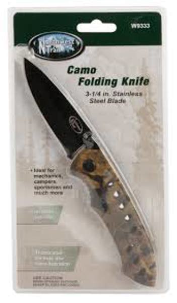 Performance Tools W9333 Folding Knife 3 In Stainless Steel Camouflage