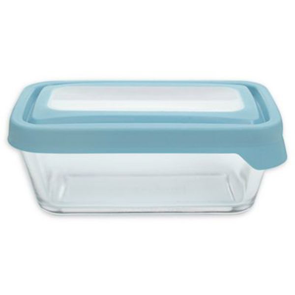 Anchor Hocking 13367L20 Rectangle Food Storage 4.75 Cup Mineral Blue TrueSeal