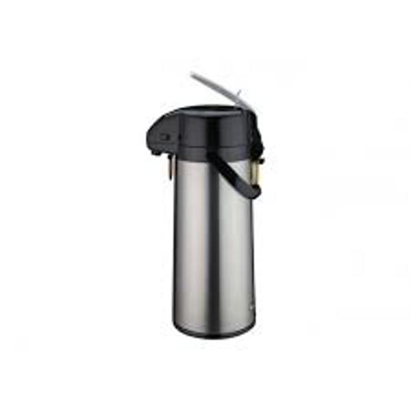 Winco AP-825 Glass Lined Airpot 2.5 L Lever Top Stainless Steel Body