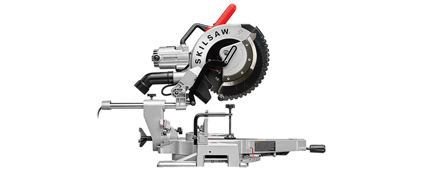 SKIL SPT88 Miter Saw 12 Inch Dual Bevel Sliding Compound Saw Powerful Motor Adjustable Bevel Angle Laser Guide