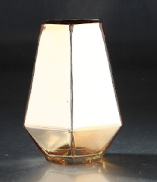 Diamond Star 57243 Pentagon Vase Mirrored Gold