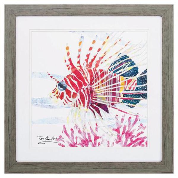 PROPAC IMAGES 46058 Wall Art 23X23X1 Sea Creature White Border Pine Frame