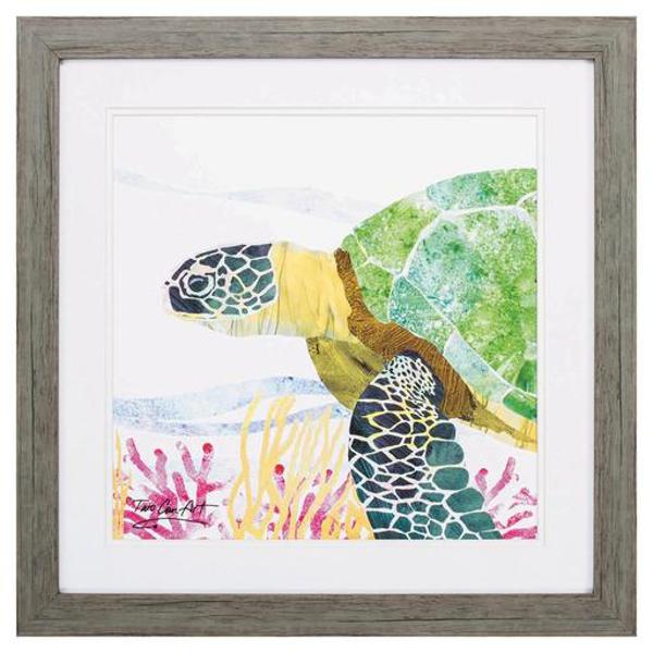 PROPAC IMAGES 46059 Wall Art 23X23X1 Sea Creature Multicolor White Border Pine