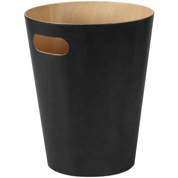 Umbra 082780-045 Woodrow Waste Basket 7.5 L Black and Natural Can