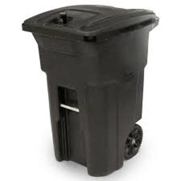 TOTER 25B64-04BKS Trash Can Cart 64 Gal Capacity 2 Wheel Bear Tight Black