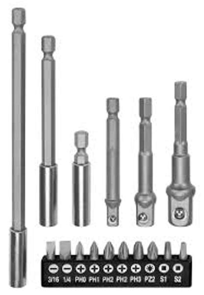 Performance Tools 1523 19 Piece Drill Adapter and Bit Set
