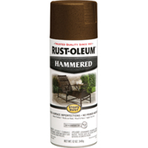 Rust-Oleum 210880 Hammered Spray Paint 12 Oz Brown Stops Rust