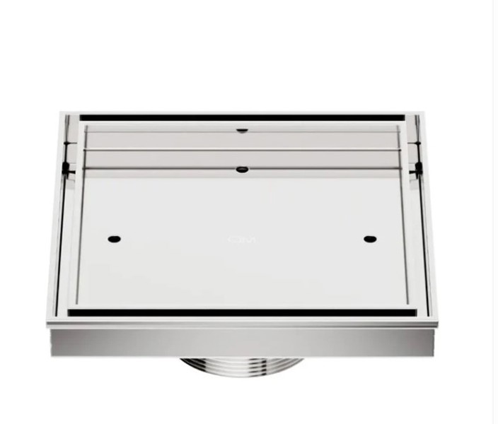 QM DRAIN 33.500.06 ST Square Tile In Drain 5 3/4 In X 5 3/4 In Satin