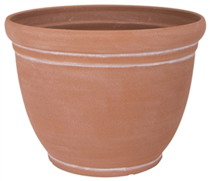 Landscapers Select PT-S059 Round Planter 15 In Terracotta Resin Terracotta