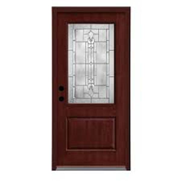 HUTTIG 3LTGEOMETRICFG 3 Lite Geometric Glass Impact Fiberglass Door 3/0 X 6/8