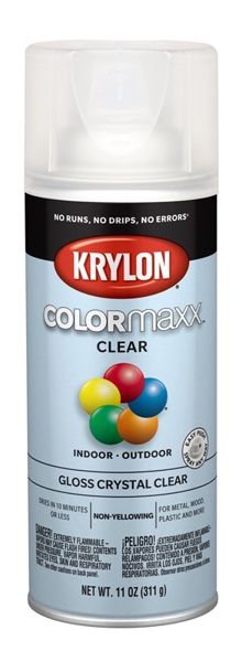 Krylon K05515007 Spray Paint Clear Colormaxx Gloss 12 Oz Aerosol Can