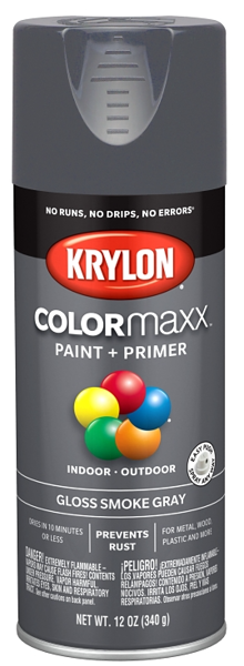 KRYLON K05539007 Gloss Spray Paint 12 Oz Gray Smoke Colormaxx