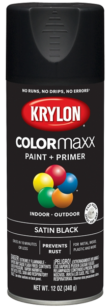 Krylon K05557007 Paint Spray Black Satin