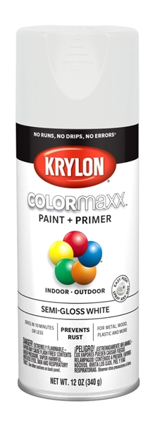 KRYLON K05580007 Semi-Gloss Spray Paint White Colormaxx