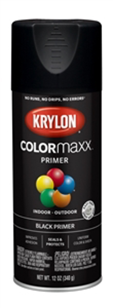 Krylon K05581007 Paint Spray Primer 12 Oz Black ColorMaxx