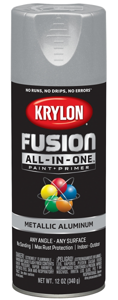 Krylon K02766007 Paint Spray 12 Oz Aluminum Metallic Fusion All In One