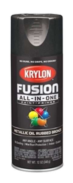 Krylon K02771007 Paint Spray Bronze Fusion All In One Metallic Oil Rubbed Bronze