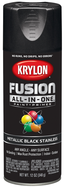 Krylon K05545007 ColorMaster Paint and Primer in One, Gloss Black, 12 Ounce Aerosol Spray Paint - Fast Drying, Durable Finish, Ideal for Indoor and Outdoor Use