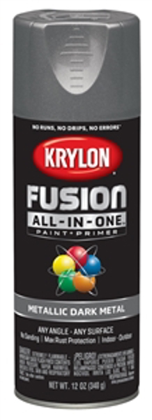 KRYLON K02769007 Fusion All In One Metallic Spray Paint Dark Metal