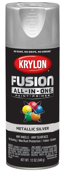 KRYLON K02773007 Paint Spray Silver Metallic Fusion All In One Silver
