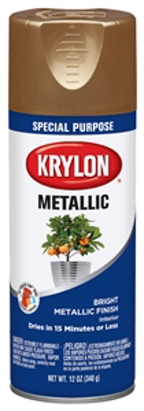 KRYLON K01708A77 Brass Metallic Spray Paint 12 Oz Capacity