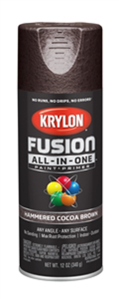 KRYLON K02785007 Cocoa Brown Spray Paint 12 Oz All In One Hammered