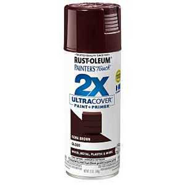 Rust-Oleum 334038 Spray Paint 12 Oz Capacity Brown Gloss 2X Ultra Cover