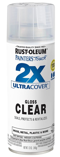 Rust-Oleum 249117 / 334029 Spray Paint 12 Oz Clear Gloss 2X Ultra Cover