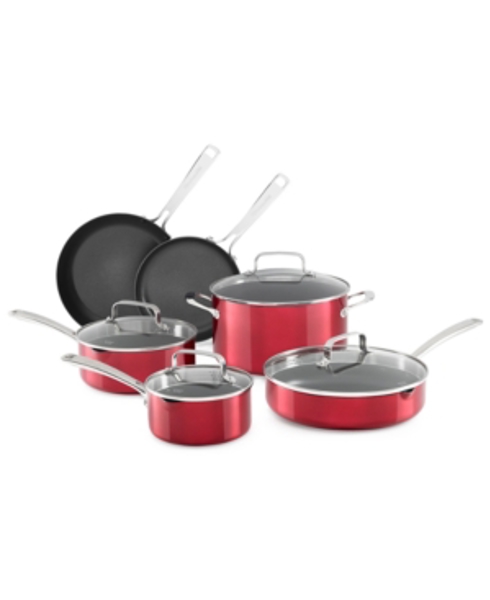 KitchenAid KC3AS10GD Nonstick Cookware Set 10 Piece Aluminum Cocoa Silver