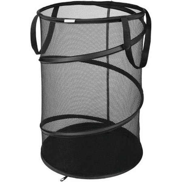 InterDesign 6097 Popup Mesh Laundry Hamper Black
