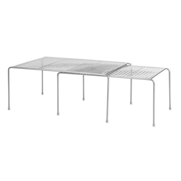 InterDesign 48866 Stackable and Expandable Cabinet Shelves Silver