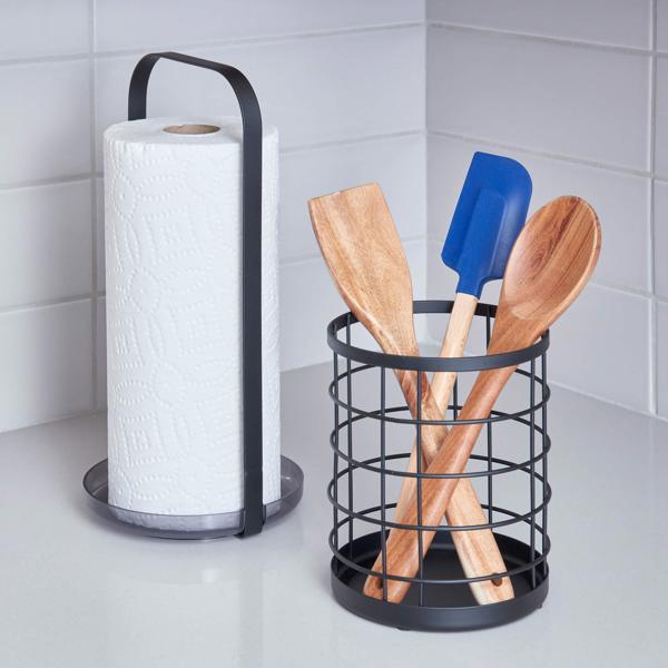 InterDesign 51717 Matte Black Paper Towel Holder