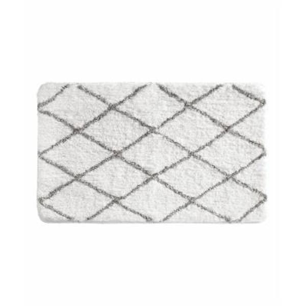 InterDesign 19340 Diamond Sherpa Rug Star White/Gray