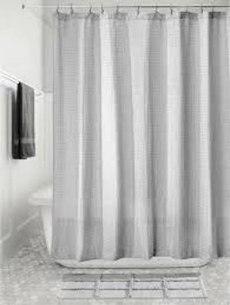 InterDesign 74668 Waffle Shower Curtain Heathered Gray