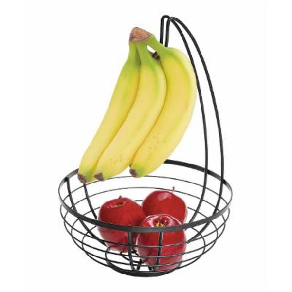 InterDesign 51687 Austin Fruit Bowl with Banana Hanger Matte Black