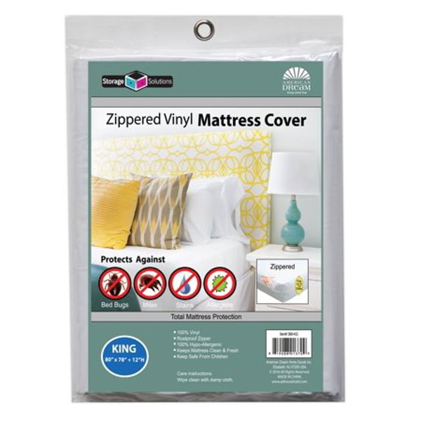 Global Weavers Corp 368-KG Zippered Mattress Cover King Vinyl