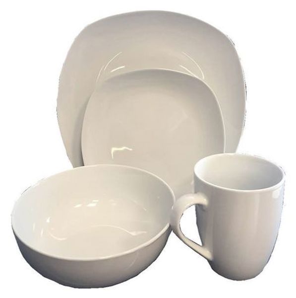 Safdie HK01695 Dinnerware Set 16PC Metric White