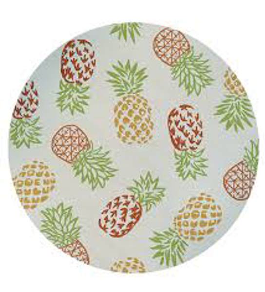 Log Cabin 6516-LID Round Rug Pineapple