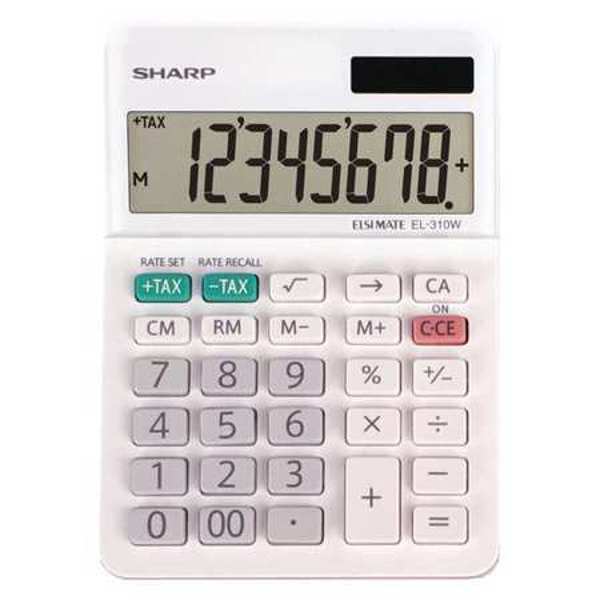 Victor Technology EL310WB/TB Mini Desktop Calculator Battery Operated 8 Display White