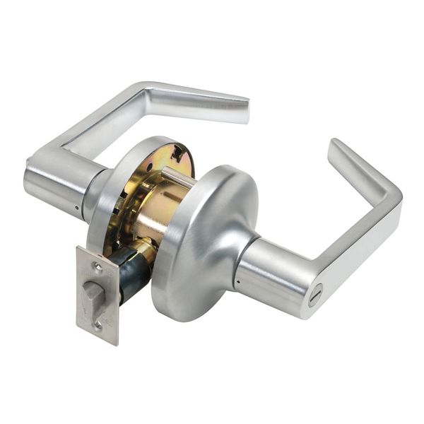 Tell Manufacturing CL100016 Heavy Duty Privacy Lever Set Steel Satin Chrome