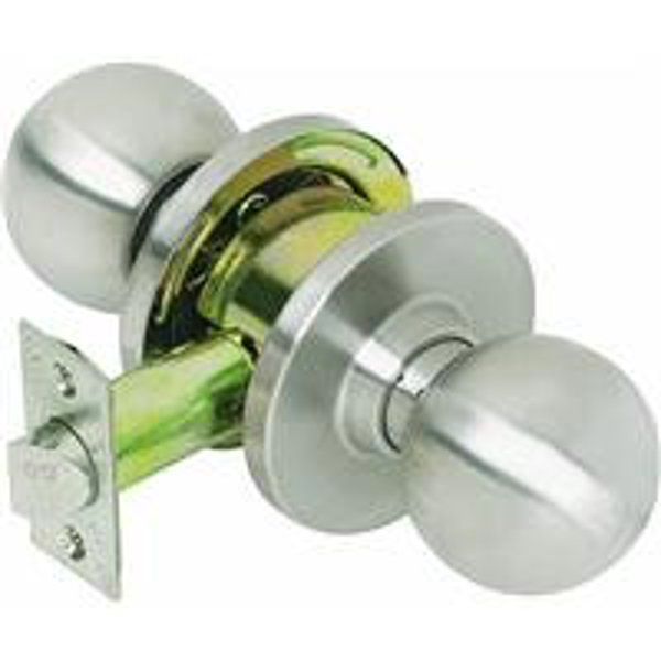 Tell Manufacturing CL100002 Passage Knob 1-3/8 to 1-3/4 In Steel Satin Chrome