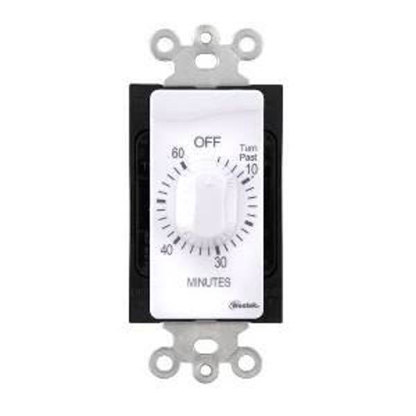 American Tack & Hardware TMSW60MW In Wall Timer 60 Min 20A 125V White